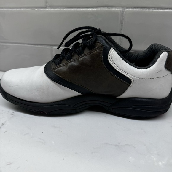Footjoy Greenjoys Mens‎ 10.5 M Golf Shoes White Brown Saddle - Picture 8 of 15